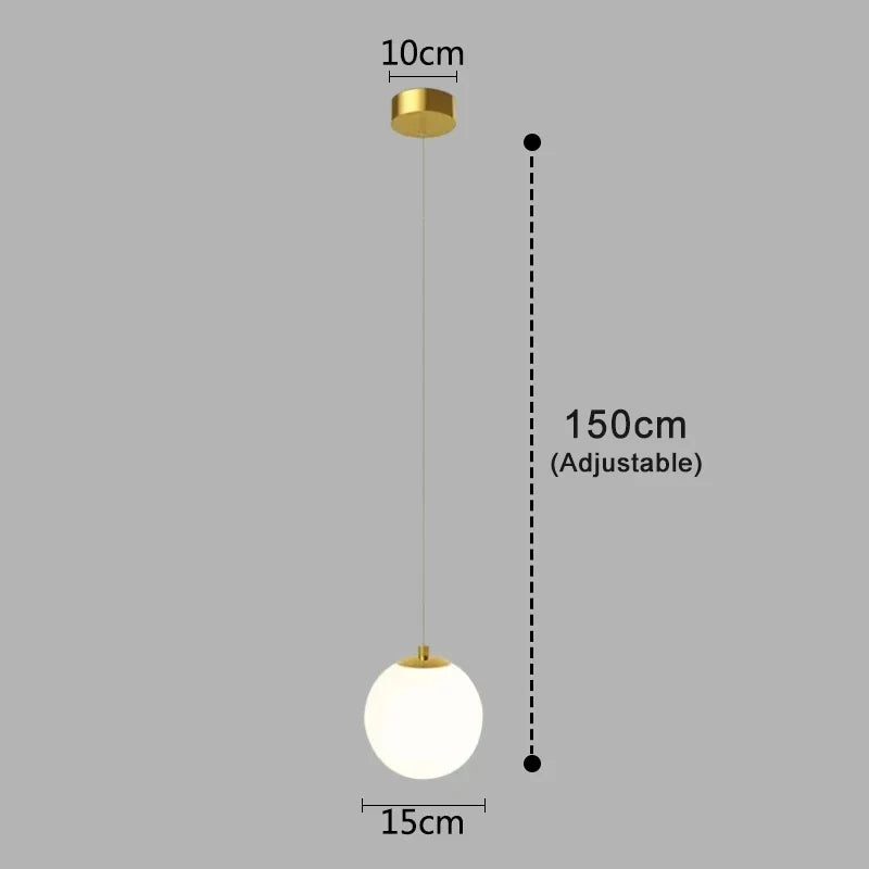 Modern Glass LED Pendant Lights – Nordic Hanging Lamp for Living Room and Bedroom Decor