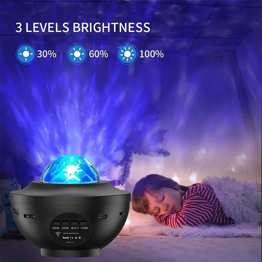 LED Starry Galaxy Projector – Bluetooth Night Light & Music Player For Kids' Gifts