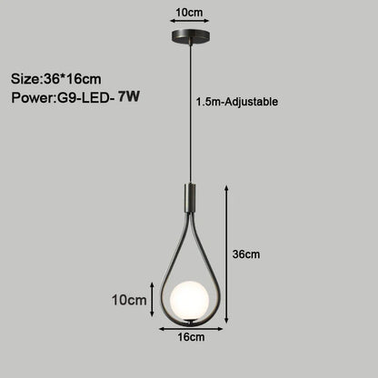 Indoor LED Pendant Lamp - Nordic Frosted Glass Ball Chandelier for Bedroom and Living Room