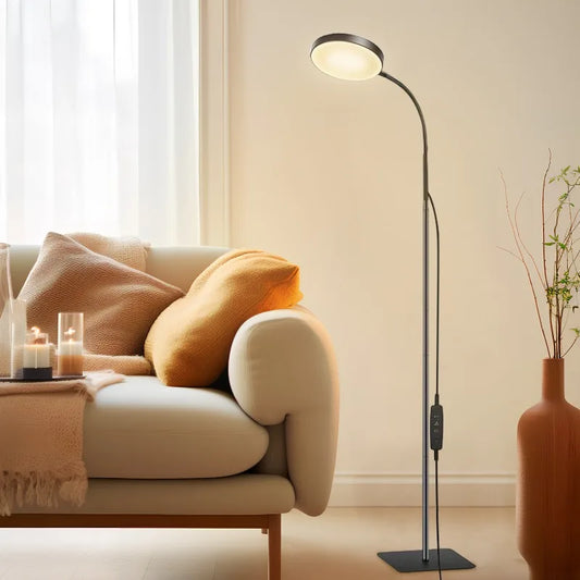 LED Floor Lamp – Adjustable Gooseneck Standard Lamp with 4 Brightness Levels & 4 Colour Temperatures