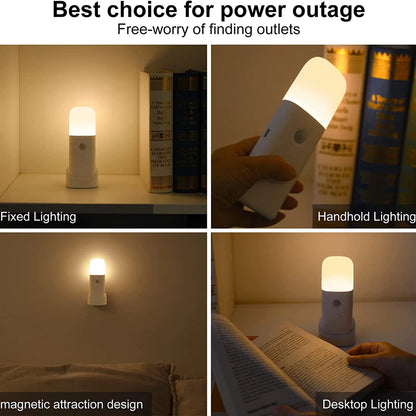 Rechargeable LED Motion Sensor Night Light – USB Powered, Dimmable & Portable Bedside Lamp
