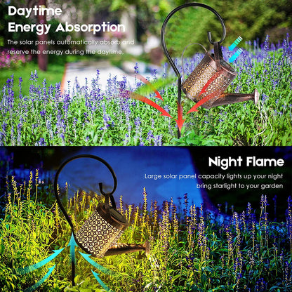 Solar Watering Can Light – Hanging LED Waterfall Lamp for Outdoor Garden & Yard Decor