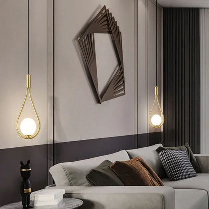 Indoor LED Pendant Lamp - Nordic Frosted Glass Ball Chandelier for Bedroom and Living Room