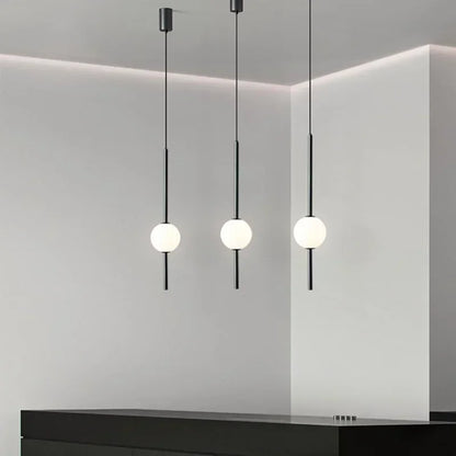 Nordic Simple Glass Ball Pendant Lights - Modern LED Hanging Lamp for Dining Room, Bedroom, and Home Decor