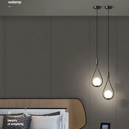 Indoor LED Pendant Lamp - Nordic Frosted Glass Ball Chandelier for Bedroom and Living Room