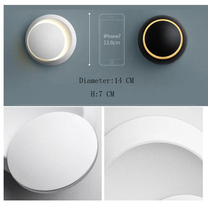 5W LED Modern Wall Lamp - 350° Rotatable Wall Sconce for Living Room, Bedroom, and Home Decor