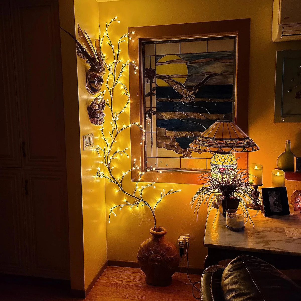 96-LED Bendable Willow Vine Light – Rattan Decor For Indoor & Outdoor