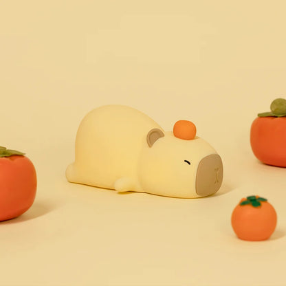 Cute Capybara Silicone LED Night Light – Rechargeable Lamp for Kids