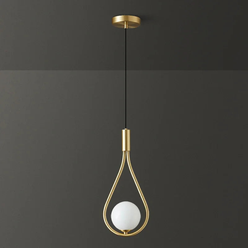 Indoor LED Pendant Lamp - Nordic Frosted Glass Ball Chandelier for Bedroom and Living Room