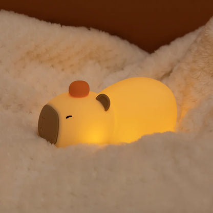Cute Capybara Silicone LED Night Light – Rechargeable Lamp for Kids